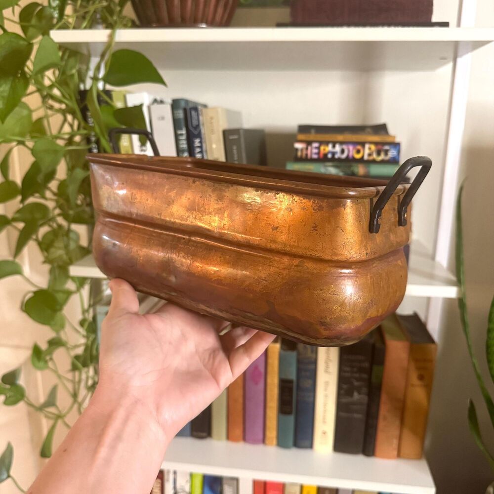 Vintage Copper Planter Pot / Made in Turkey / Rustic Old World Copper Trough